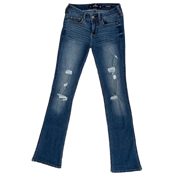 Hollister Women’s Bootcut Jeans Size 25x32 1S Low Rise Classic Stretch Med Wash - Picture 1 of 4